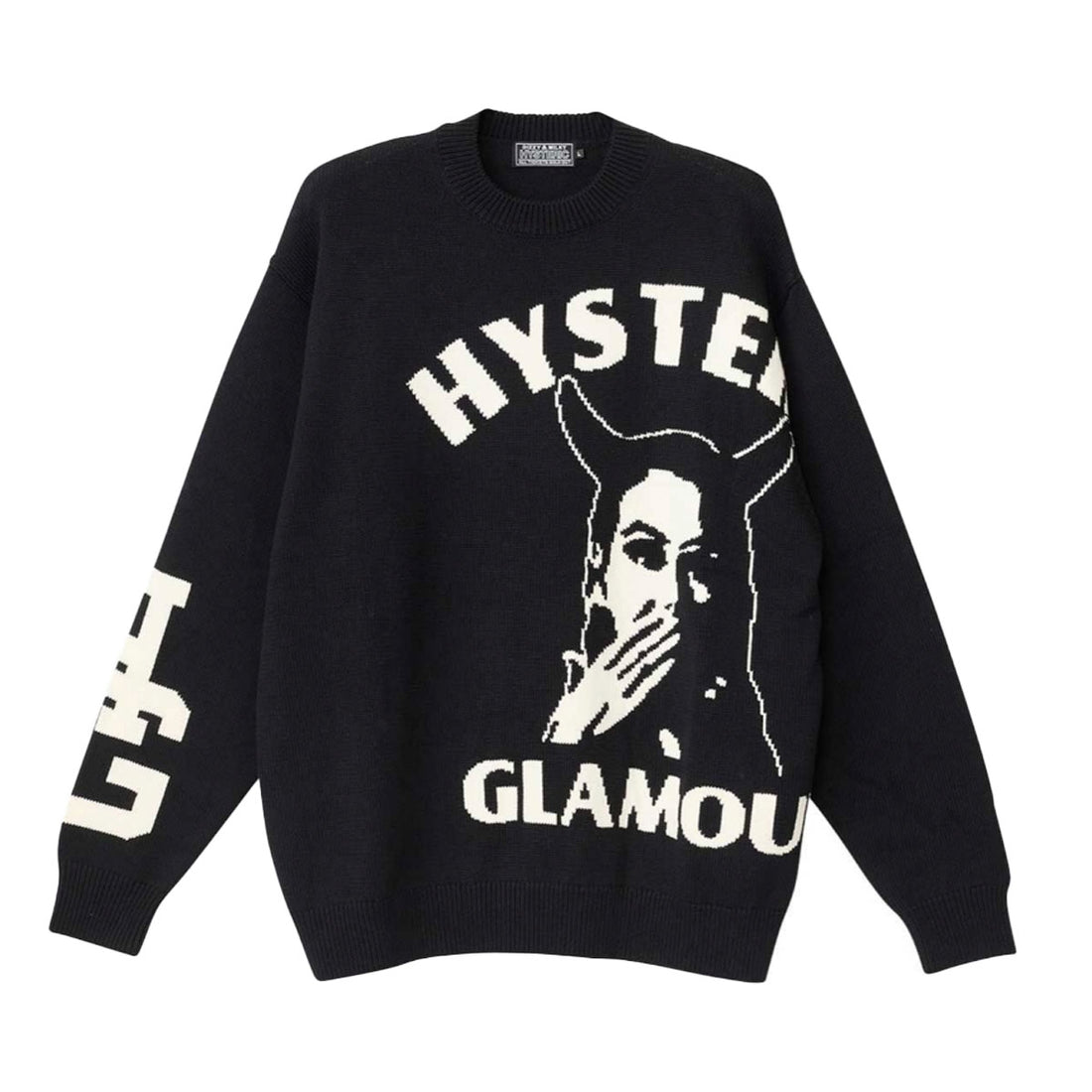 [HYSTERIC GLAMOUR]SPEAK NO EVIL編込 セーター (02263NS02)