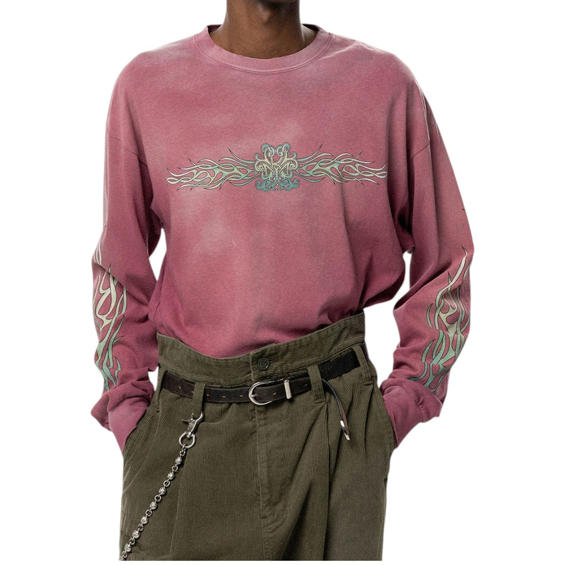[KAMIYA]FLAME KMY Distressed L/S(G17LT091)
