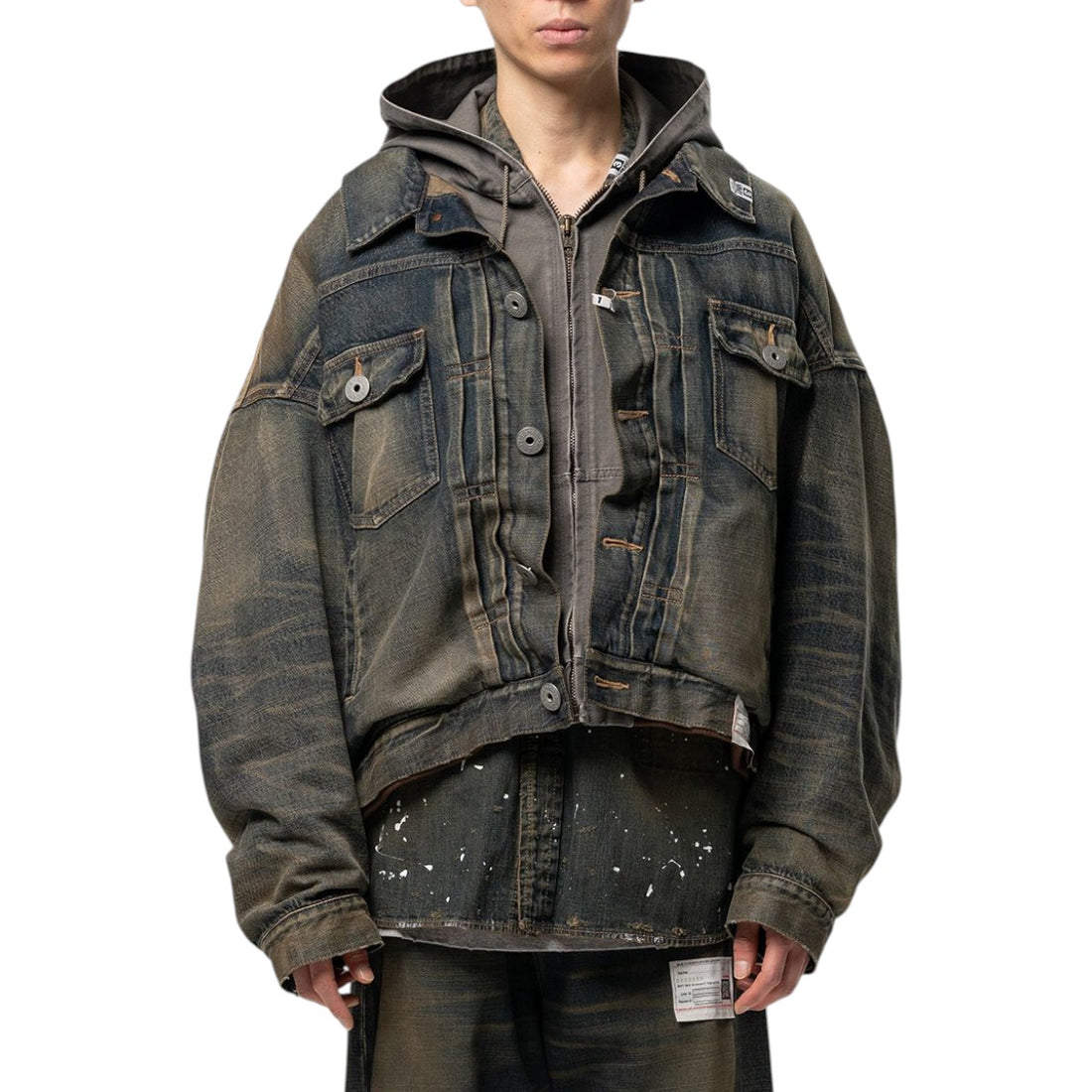 [MAISON MIHARA YASUHIRO]LAYERED DENIM JACKET(A17BL023)