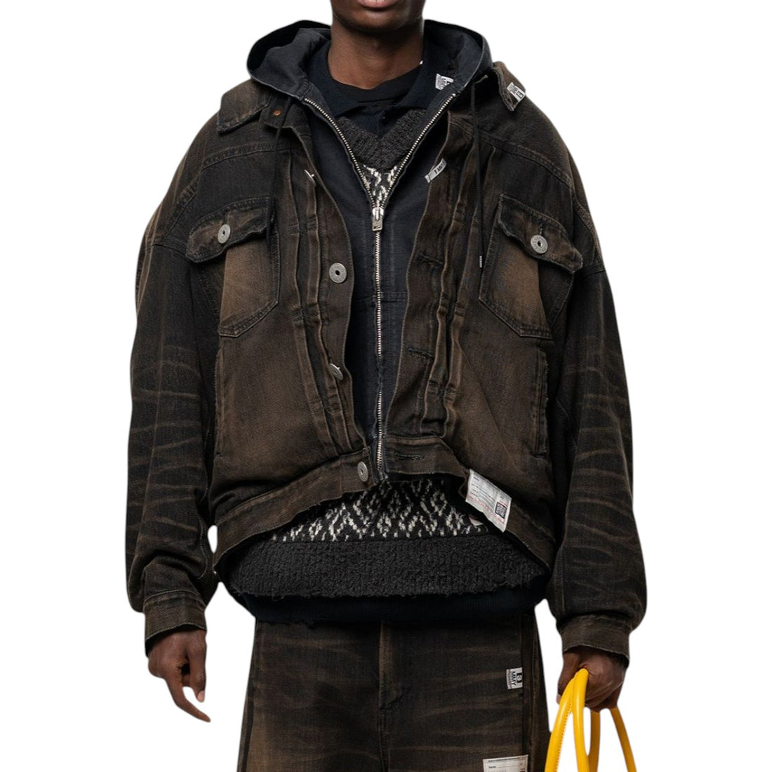 [MAISON MIHARA YASUHIRO]LAYERED DENIM JACKET(A17BL023)