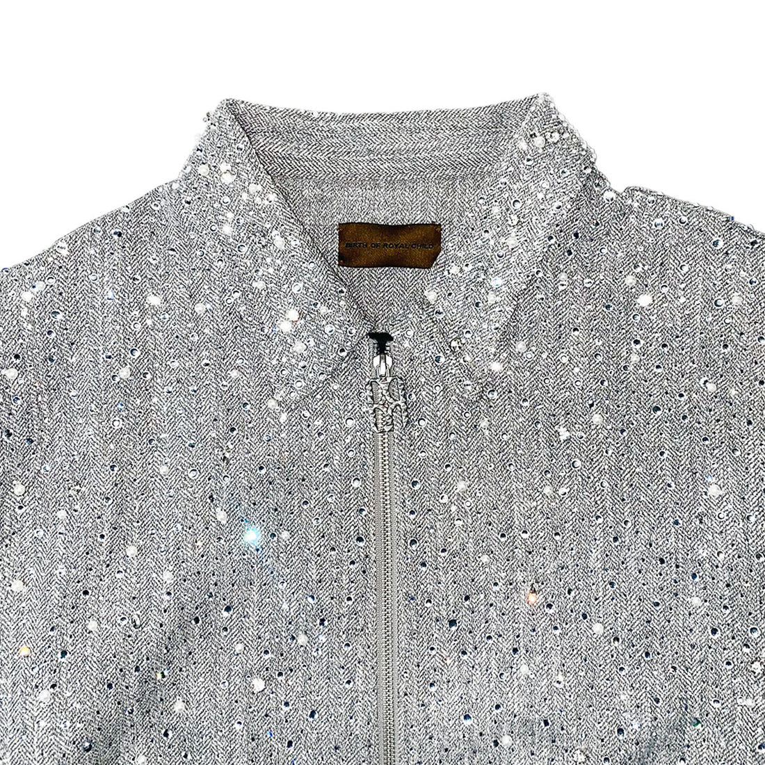 [Birth Of Royal Child]RHINESTONE ZIPPER JACKET/WHITE(BC25SSJK01)