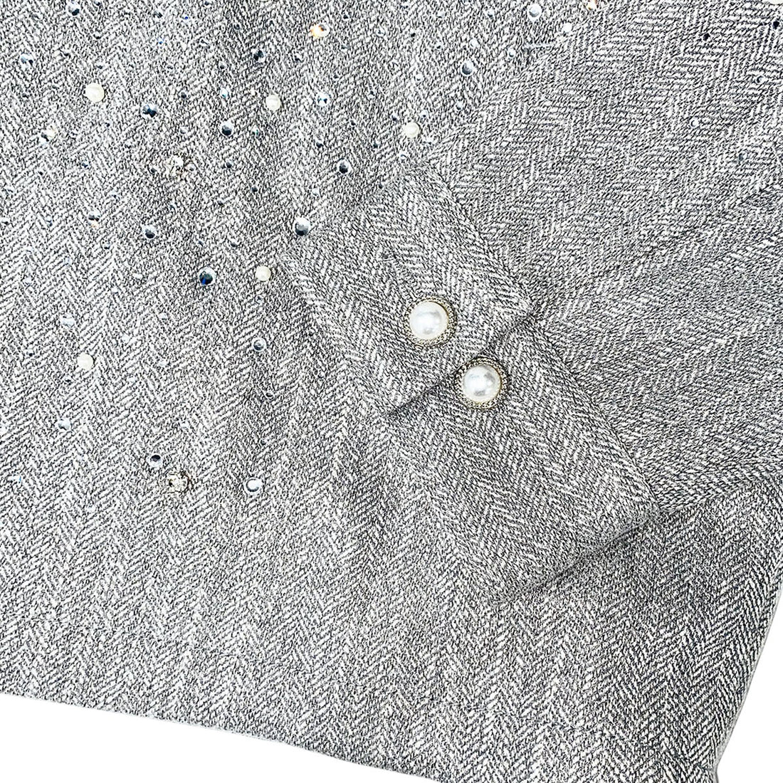 [Birth Of Royal Child]RHINESTONE ZIPPER JACKET/WHITE(BC25SSJK01)