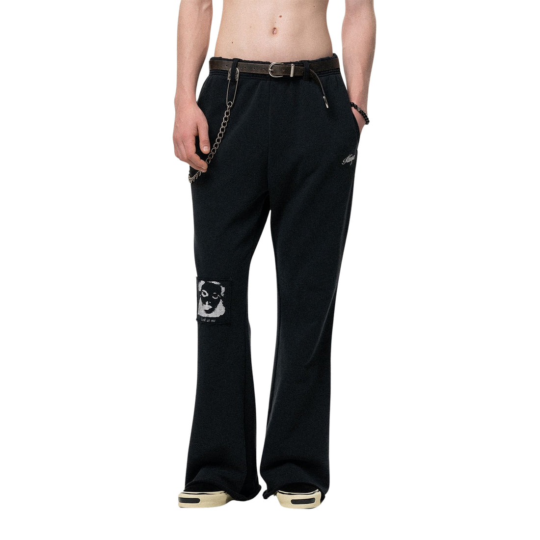 [KAMIYA] "Girl Patch" Bootcut Sweat Pants (G17PT103)