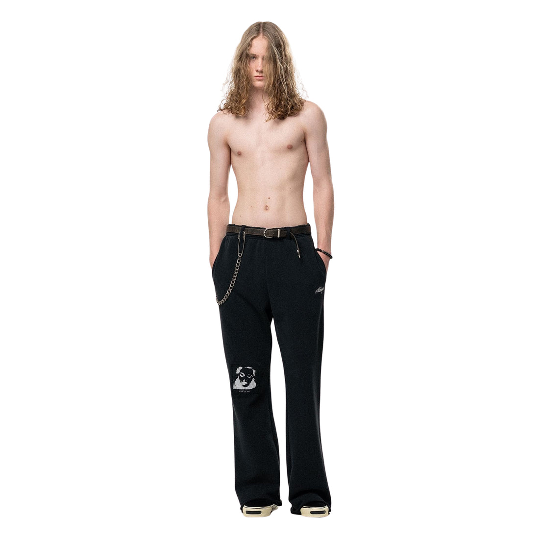 [KAMIYA] "Girl Patch" Bootcut Sweat Pants (G17PT103)