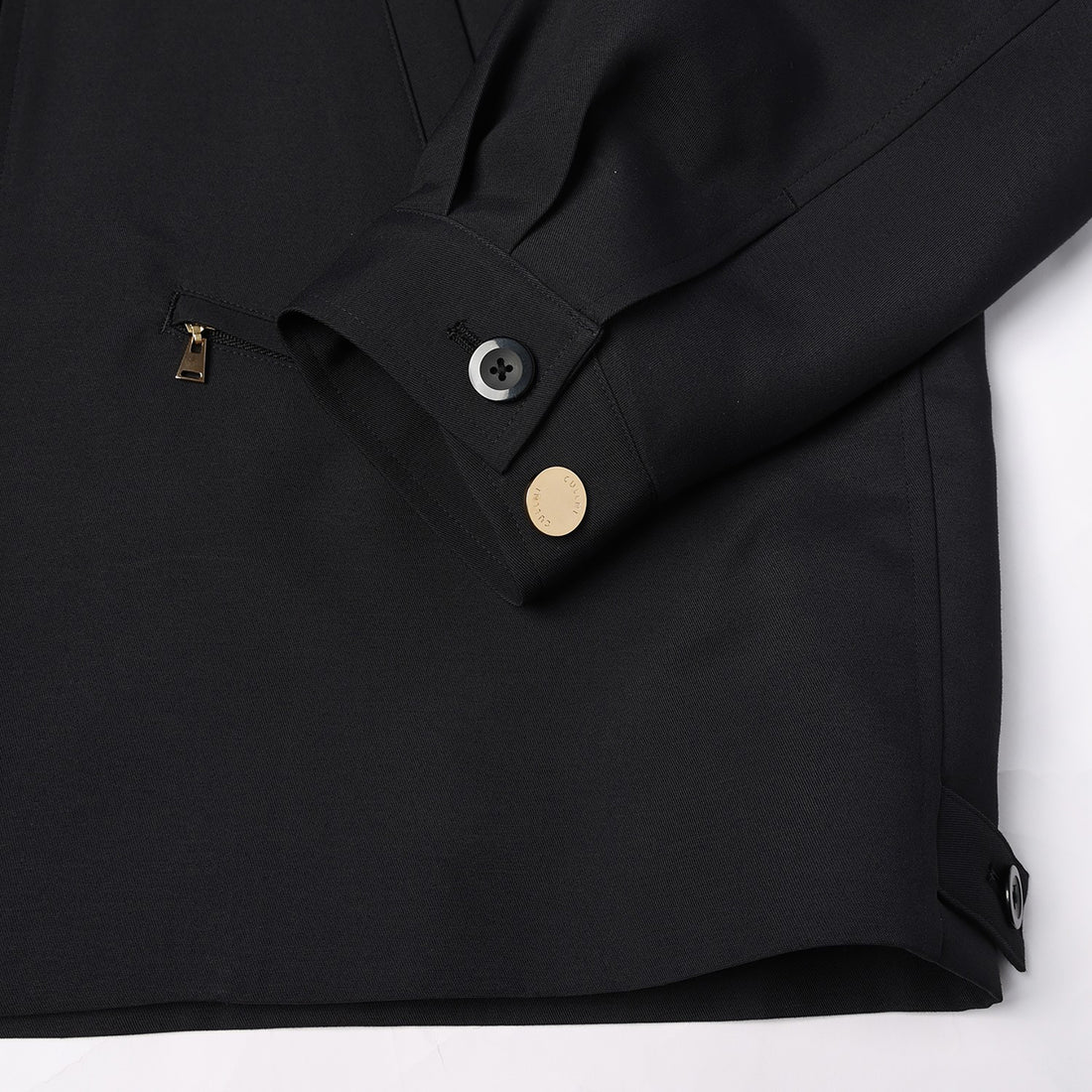 [CULLNI] Structured Twill Double Cloth Lether Collar Blouson (26-AW-028)