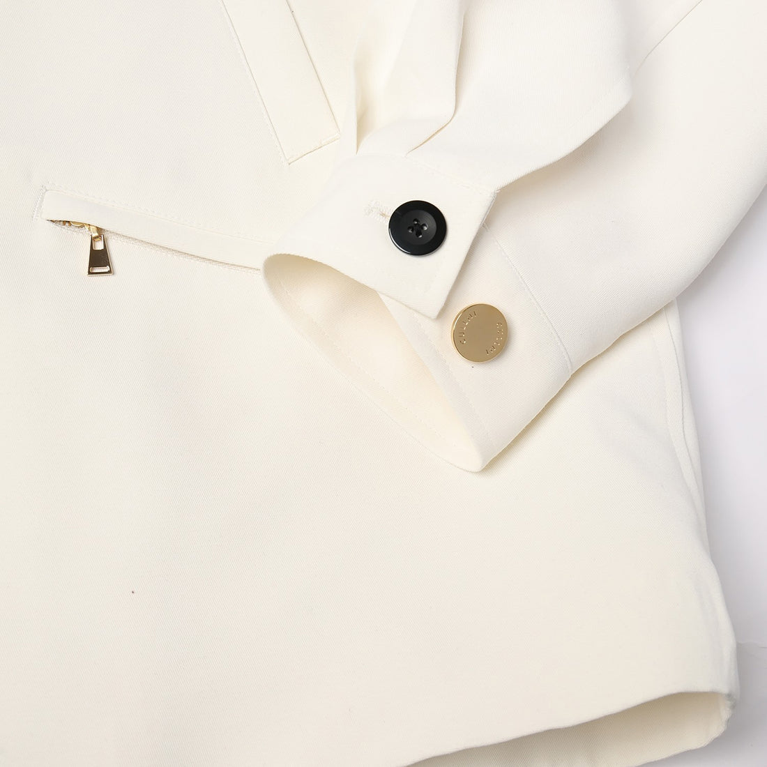 [CULLNI] Structured Twill Double Cloth Lether Collar Blouson (26-AW-028)