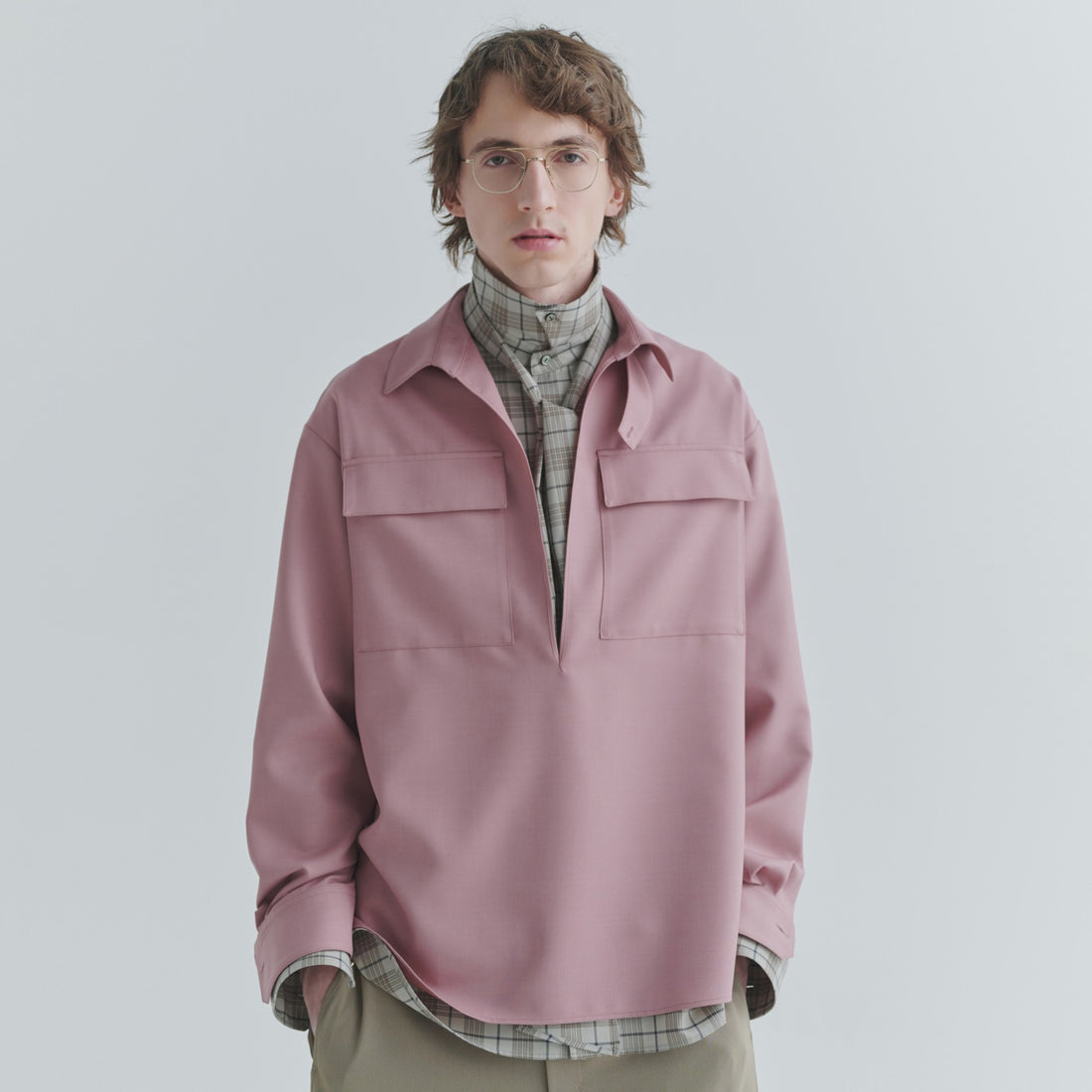 [CULLNI] Dry Gabardine Skipper Collar Long Sleeve Shirt (26-AW-004)