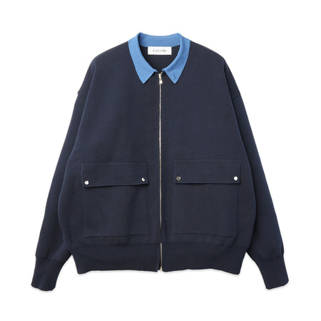 [CULLNI] Orgasnic Cotton Smooth Knit Big Pocket Zip Jacket (26-AW-038)