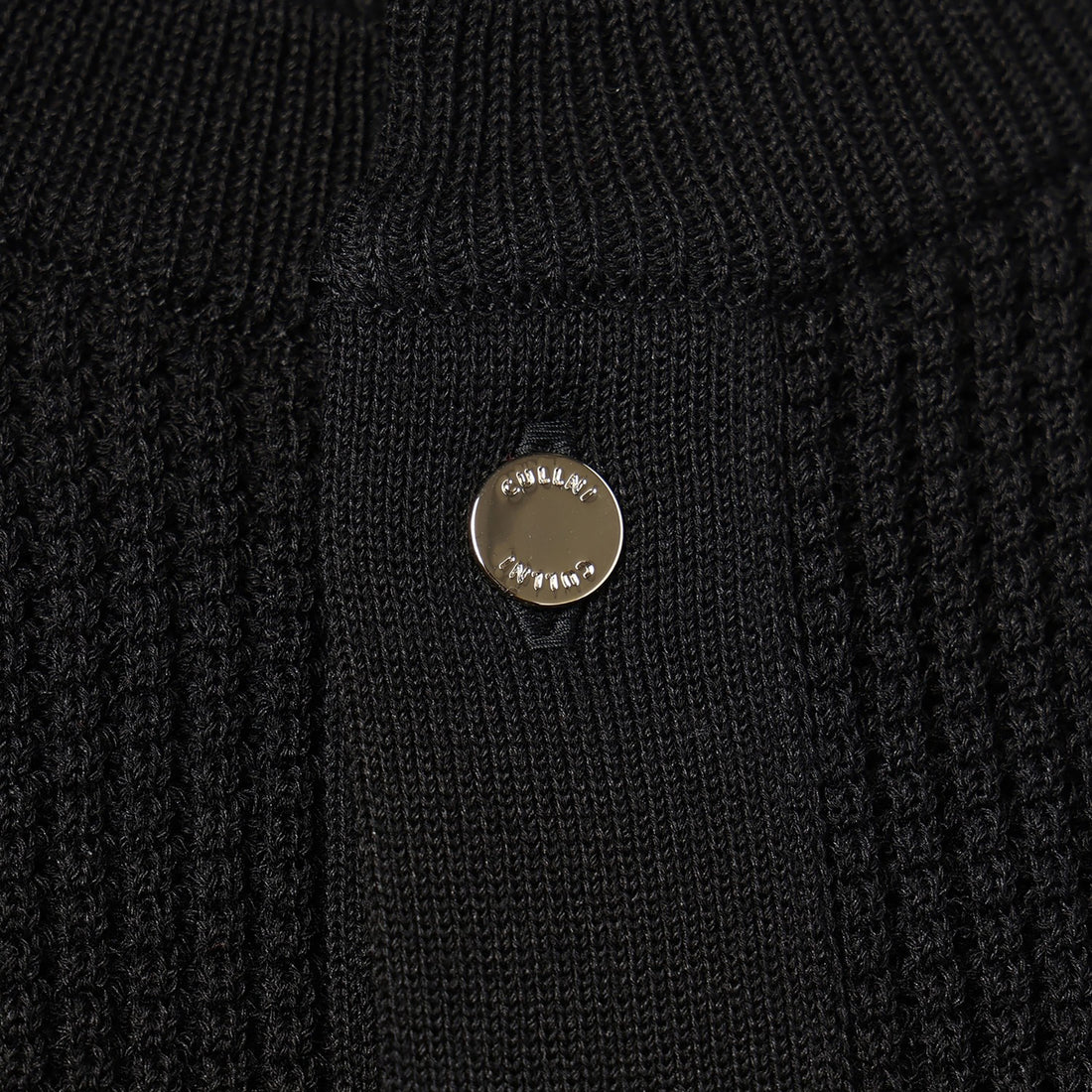 [CULLNI] Organic Cotton Waffle Minimal Henley Neck Knit Pullover (26-AW-039)