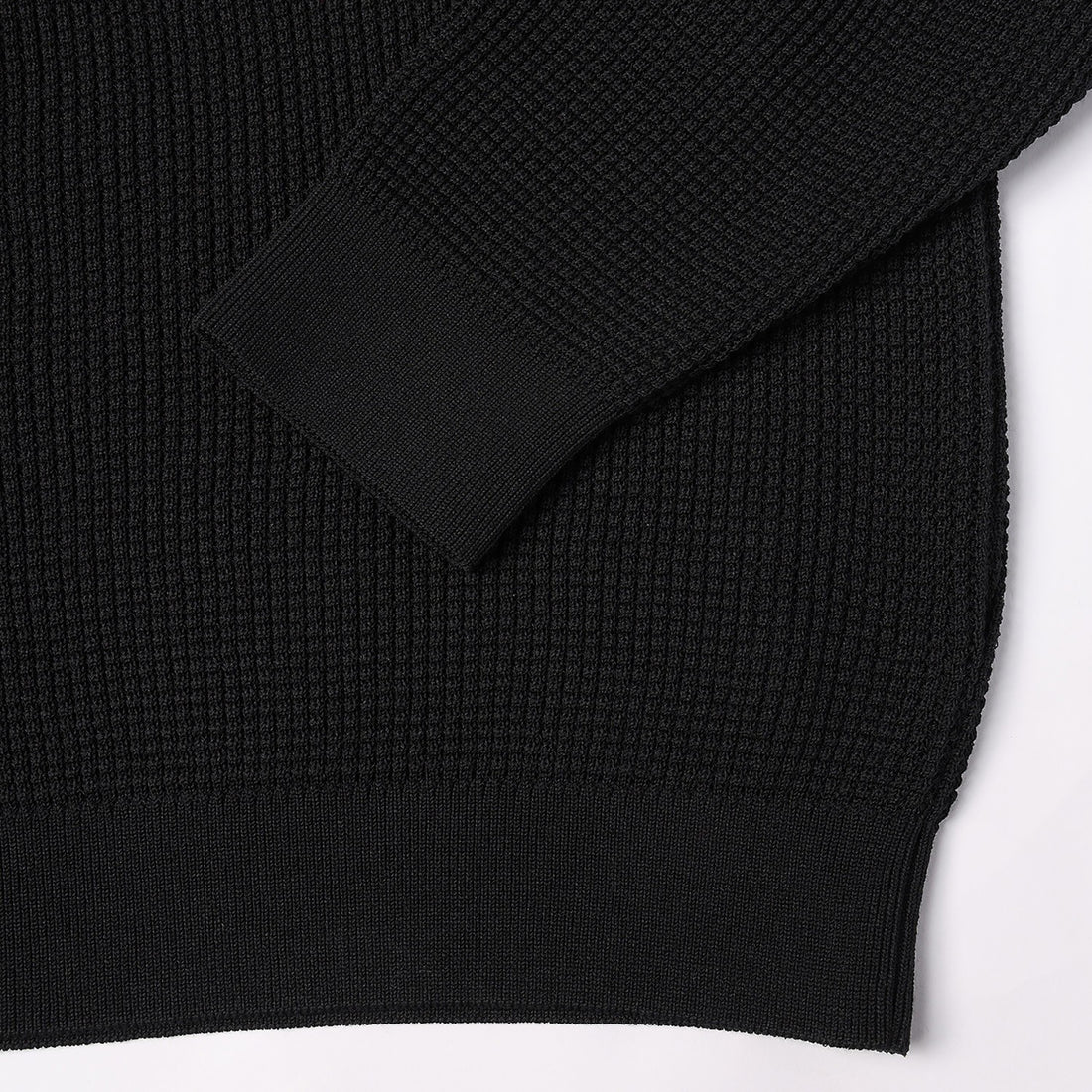 [CULLNI] Organic Cotton Waffle Minimal Henley Neck Knit Pullover (26-AW-039)