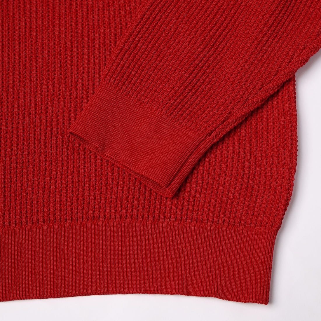 [CULLNI] Organic Cotton Waffle Minimal Henley Neck Knit Pullover (26-AW-039)