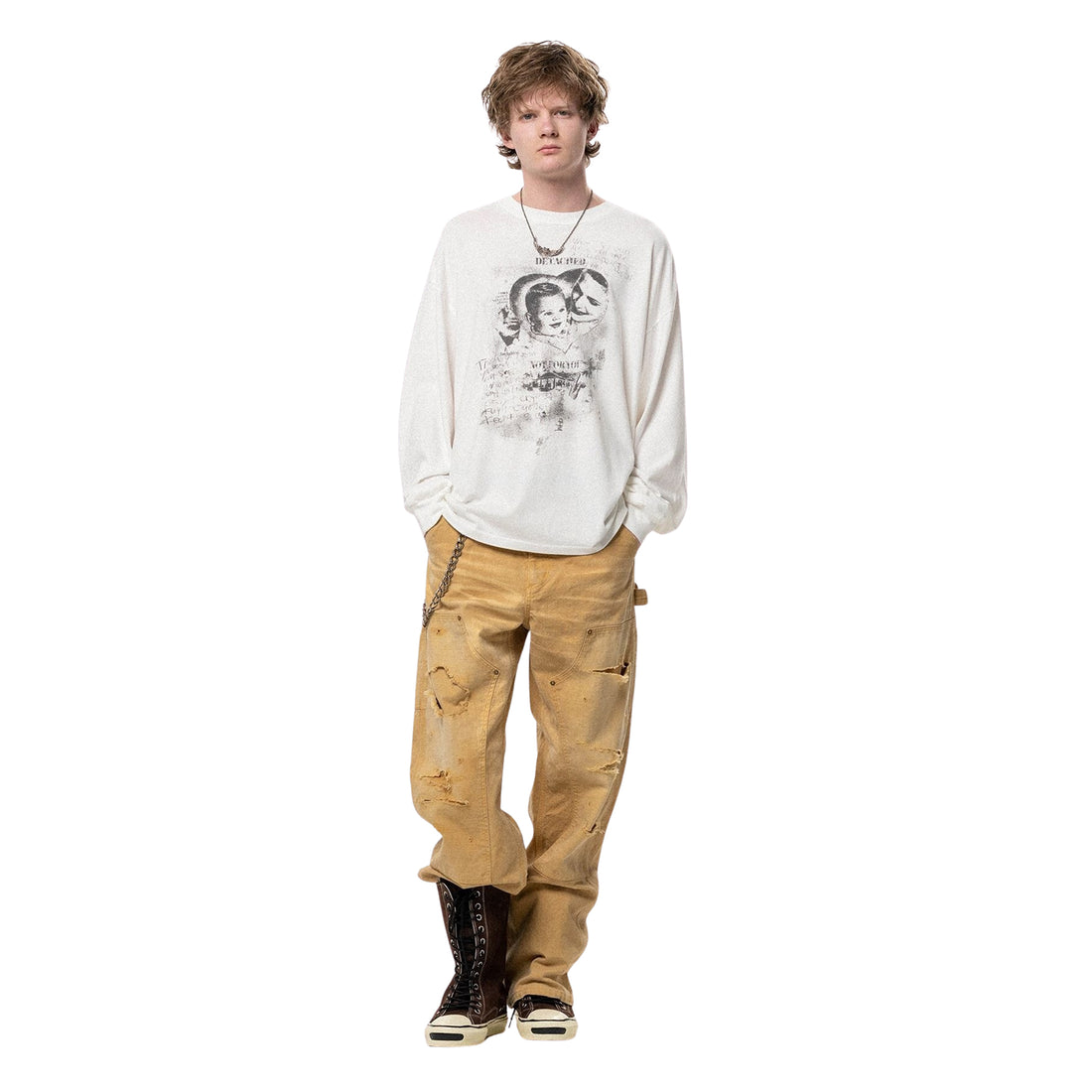 [KAMIYA] "DETACHED" L/S T-shirt (G17LT108)