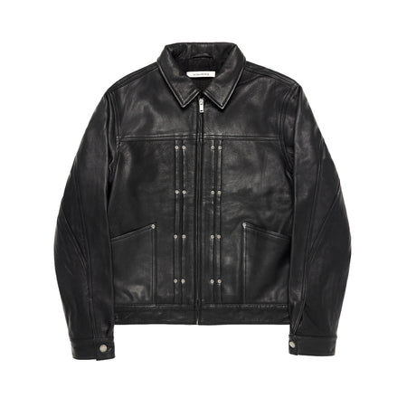 [NO MAINTENANCE] DOUBLE RIVET LEATHER JACKET (NM-2005-CSBL-2)