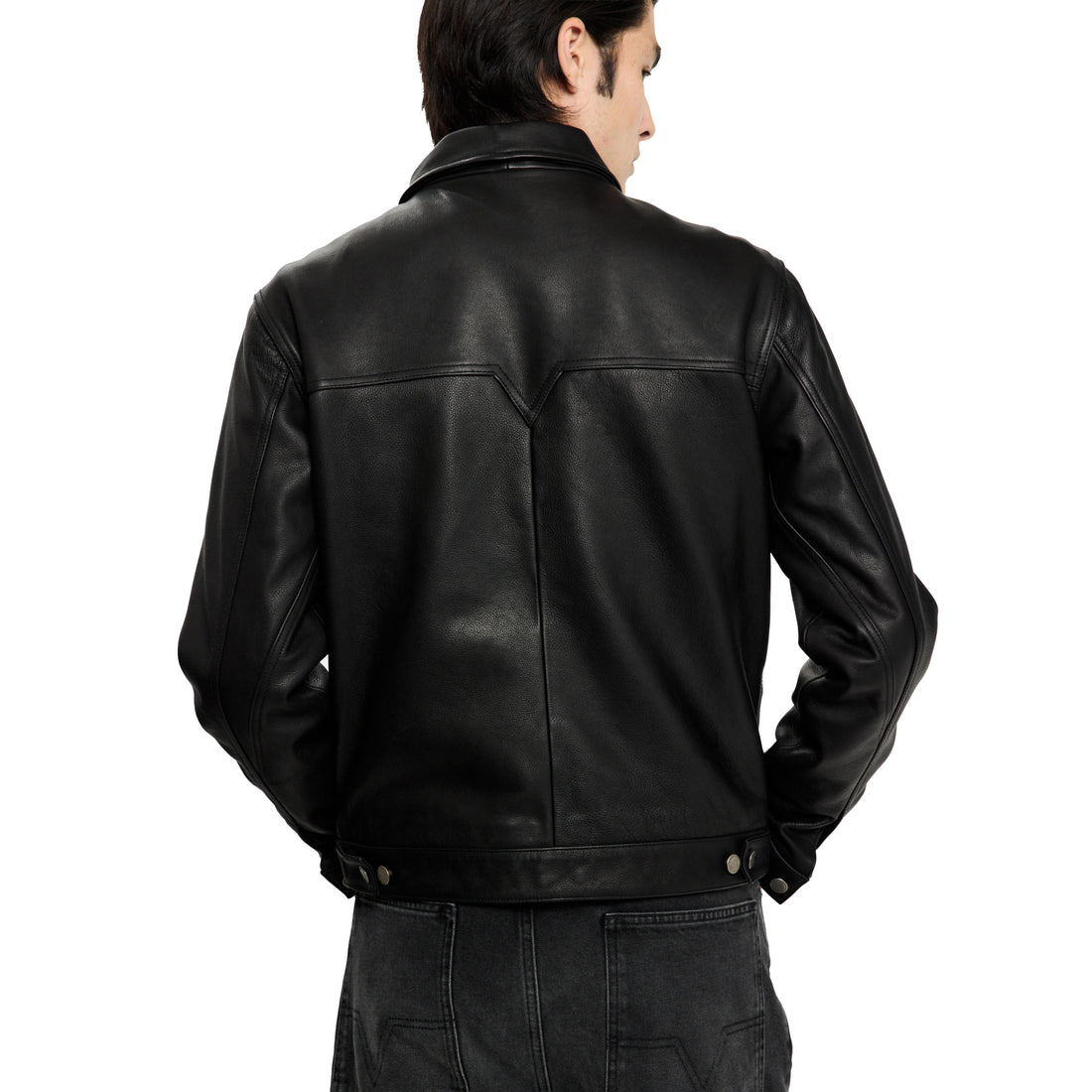 [NO MAINTENANCE] DOUBLE RIVET LEATHER JACKET (NM-2005-CSBL-2)