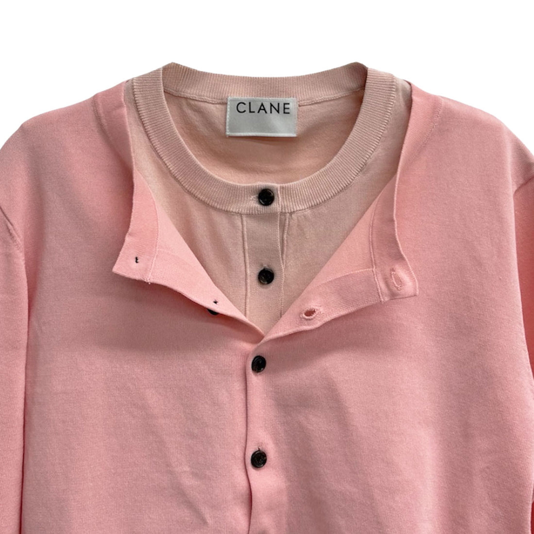 [CLANE]W LAYERED KNIT CARDIGAN/PINK(10106-2143)