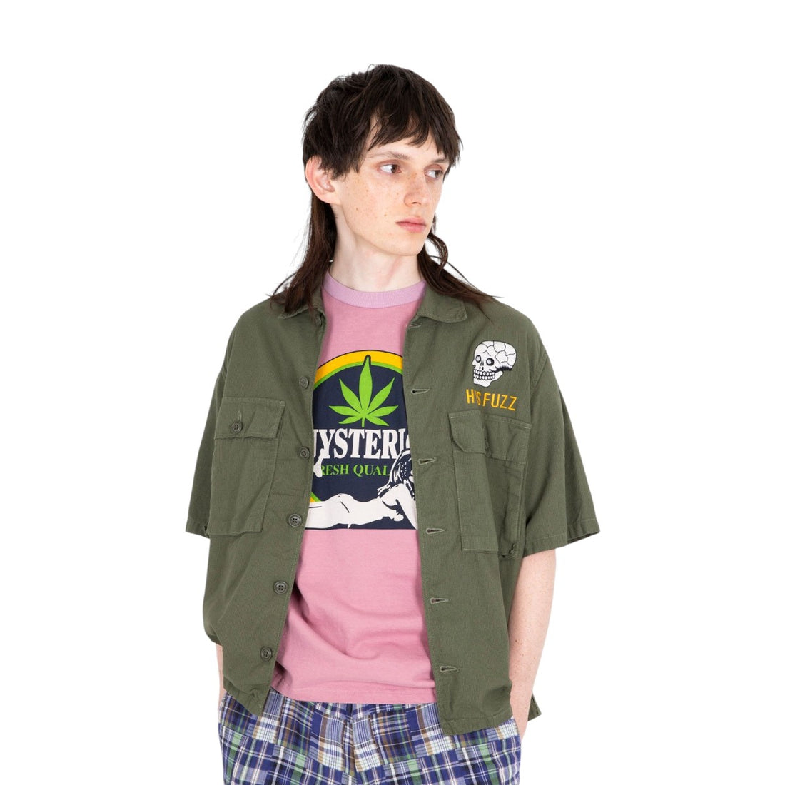 [HYSTERIC GLAMOUR]SNAKE&KULL刺繍ユーティリティシャツ(02261AH13)