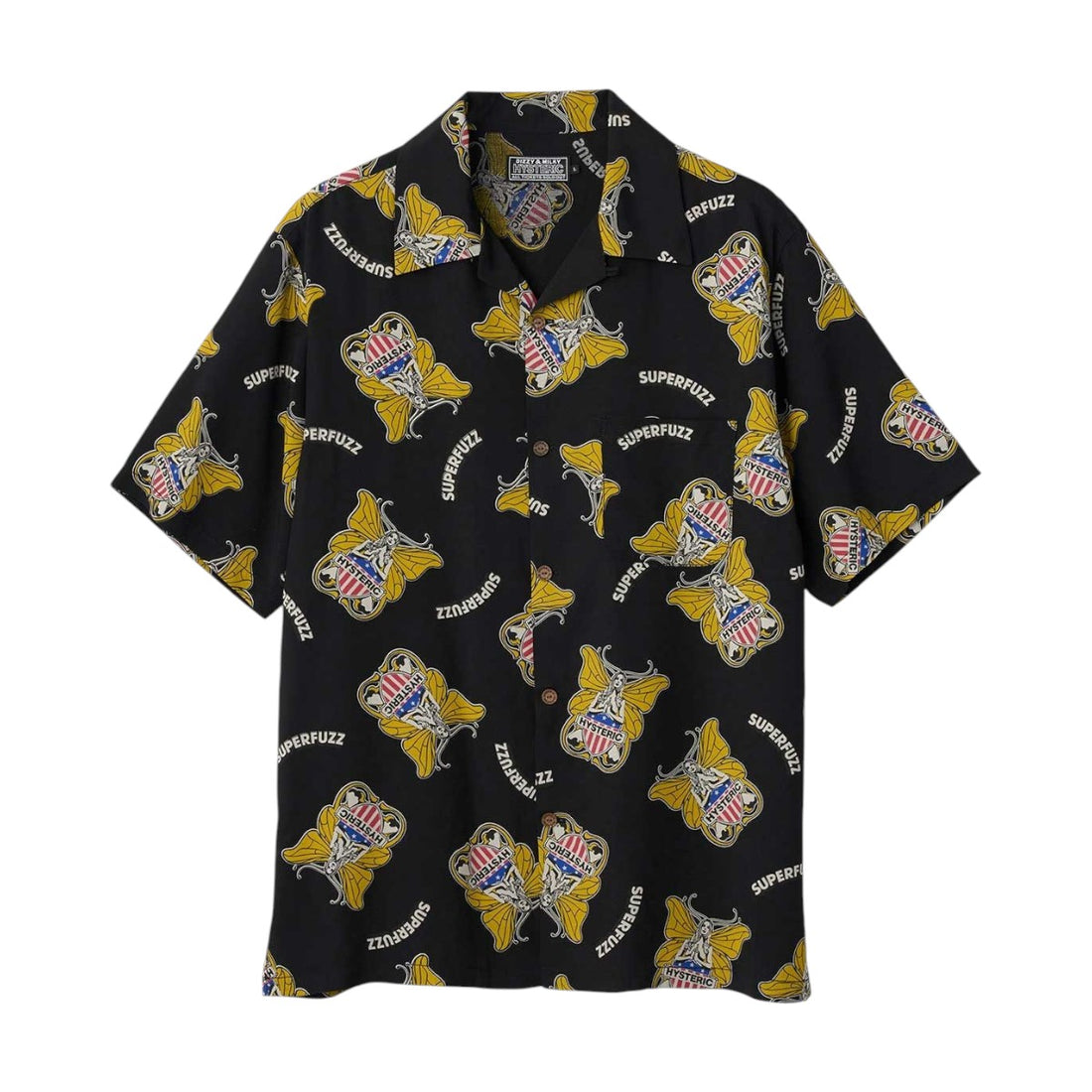 [HYSTERIC GLAMOUR]LEVITATED GIRL柄オープンカラーシャツ(02261AH10)