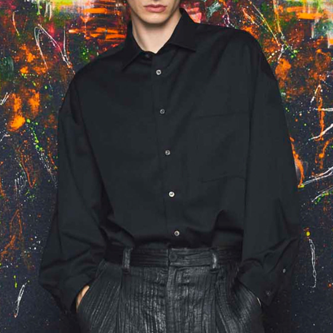 [MAISON SPECIAL]High Count Wool Prime-Over Shirt/BLACK(11241311201)