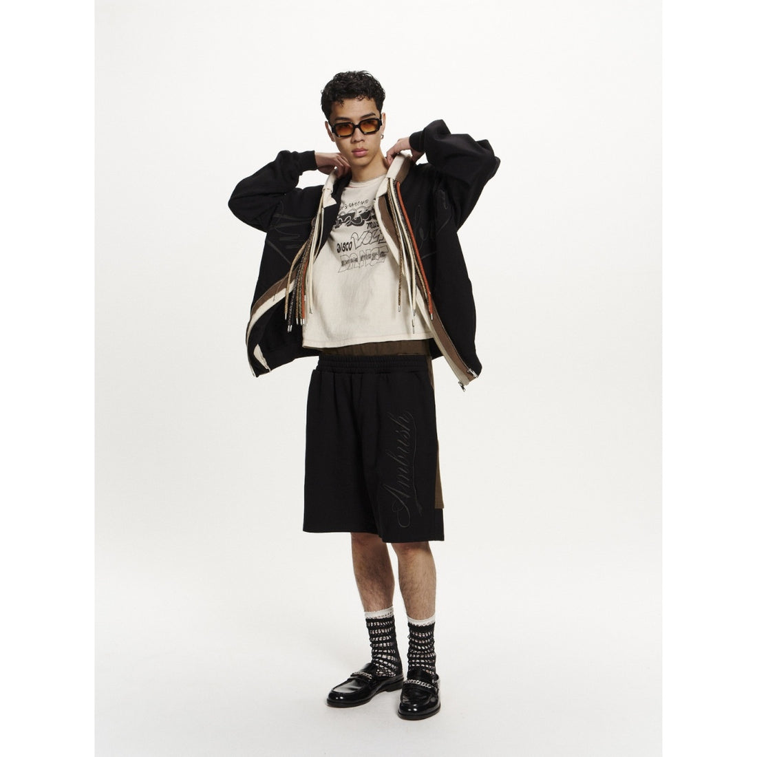 [AMBUSH]EMBROIDERY MULTICODE HOODIE/BLACK(12115836)