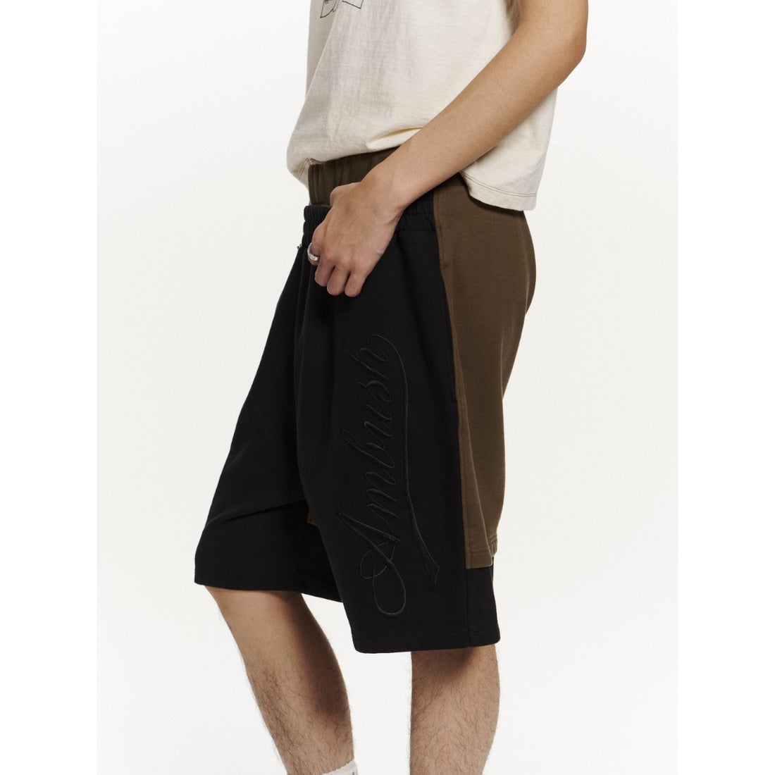 [AMBUSH]LAYERED SWT SHORT PT/BLACK(12115837)