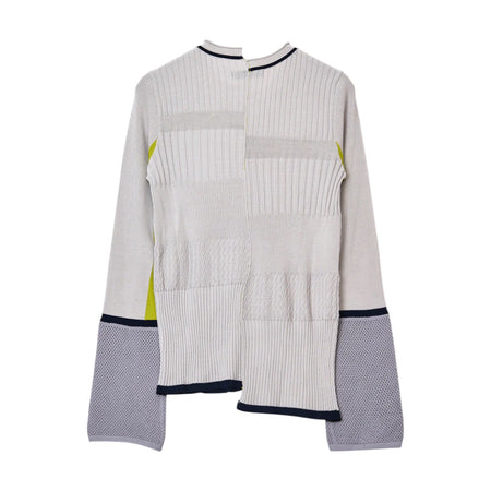 [AULA AILA] OFF-CENTER RIB KNIT/GRAY(1261-09025)