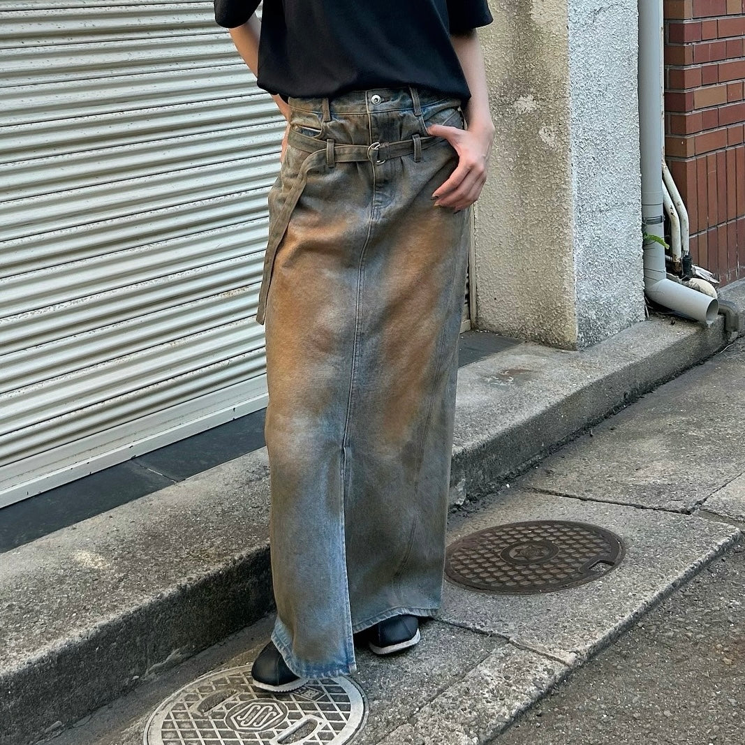 [MAISON SPECIAL]2WAYハイウエストデニムスカート/BROWN(21252515701)