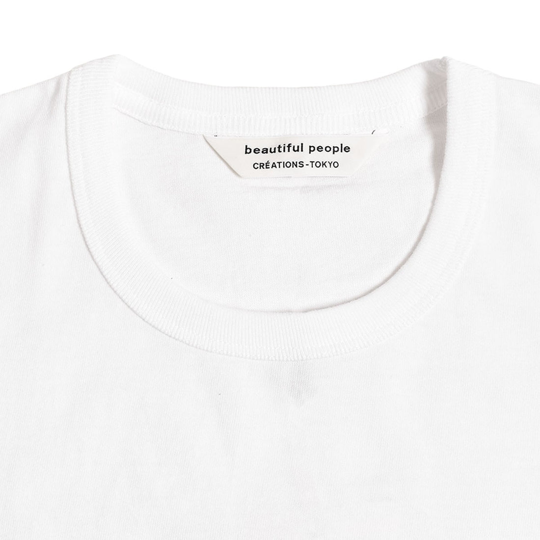 [beautiful people]raffy premium jersey big QOLtag T-shirt/OFF WHITE(1415310412)