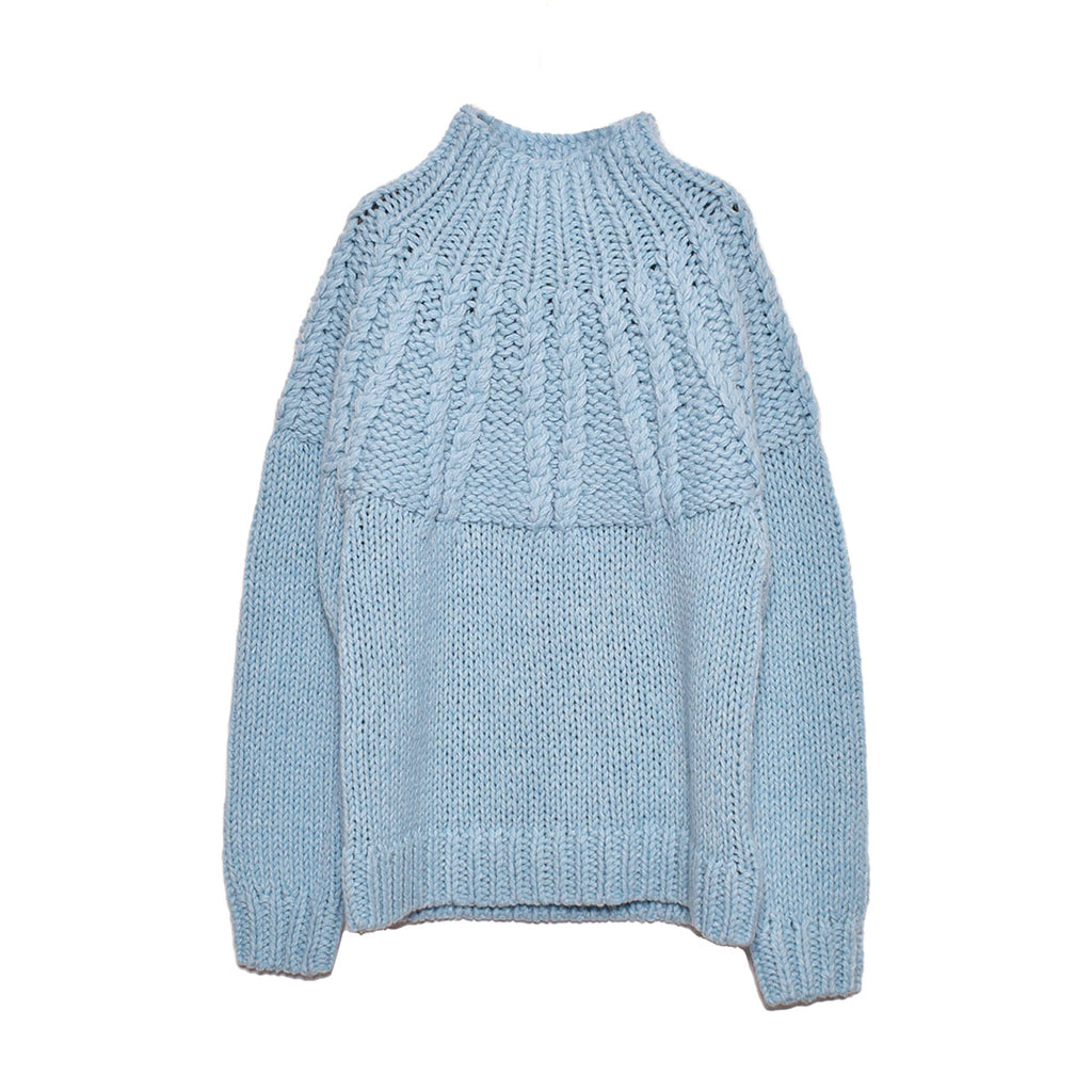 CLANE]CHUNKY CABLE HAND KNIT TOPS/BLUE(15106-2312) – R&Co 