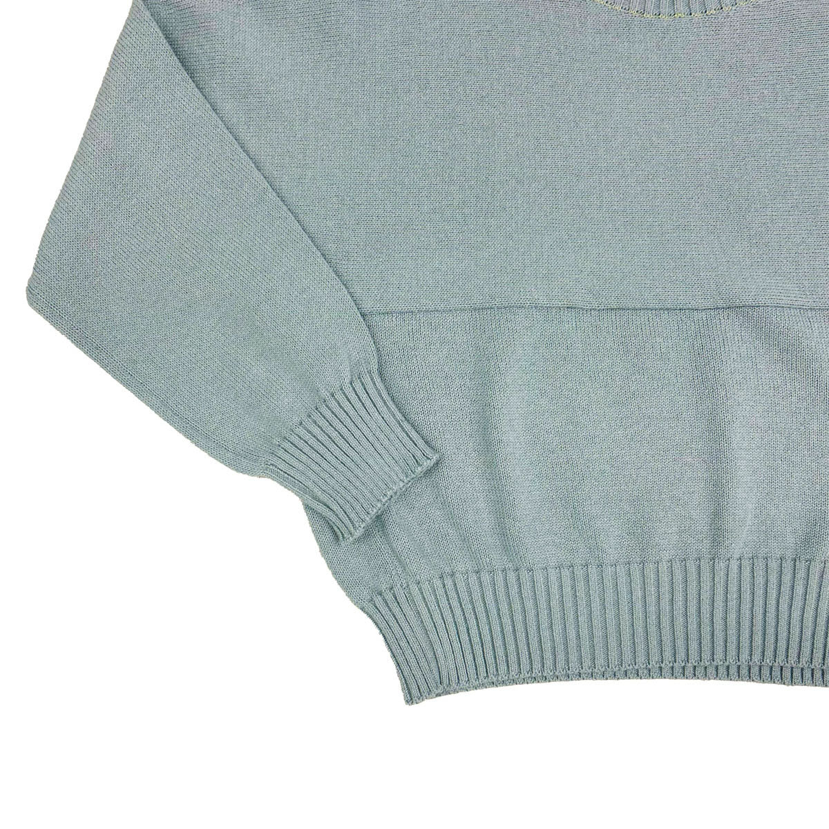 beautiful people]fluffed cotton knitting pullover/BLUE GRAY