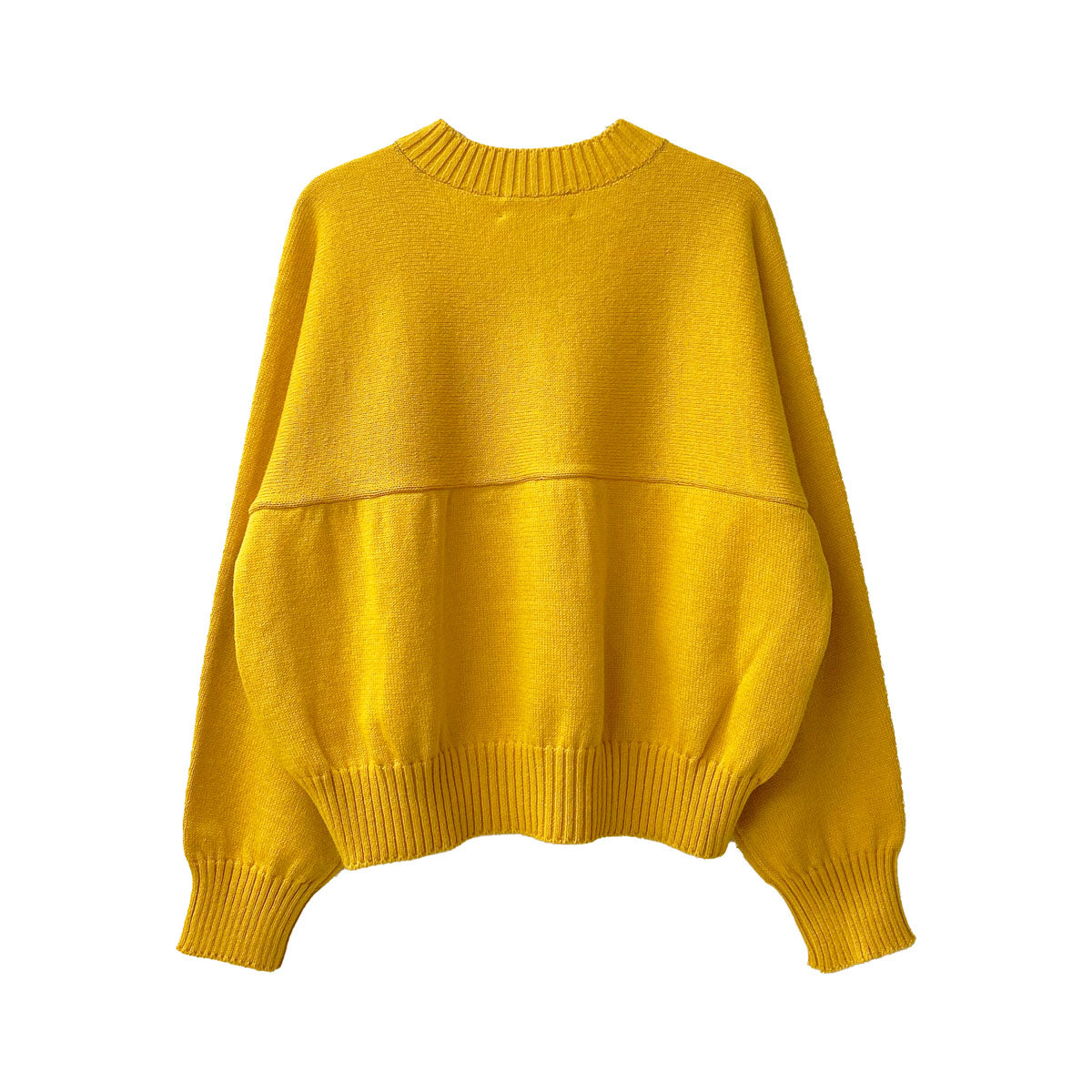 beautiful people]fluffed cotton knitting pullover/YELLOW