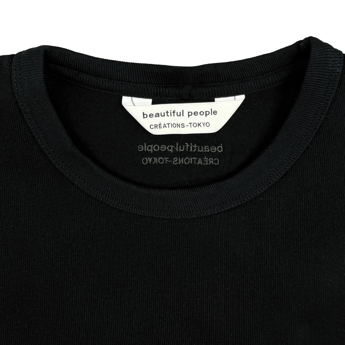 [beautiful people]suvin compact jersey 69embroidery long T/BLACK(1525310044)