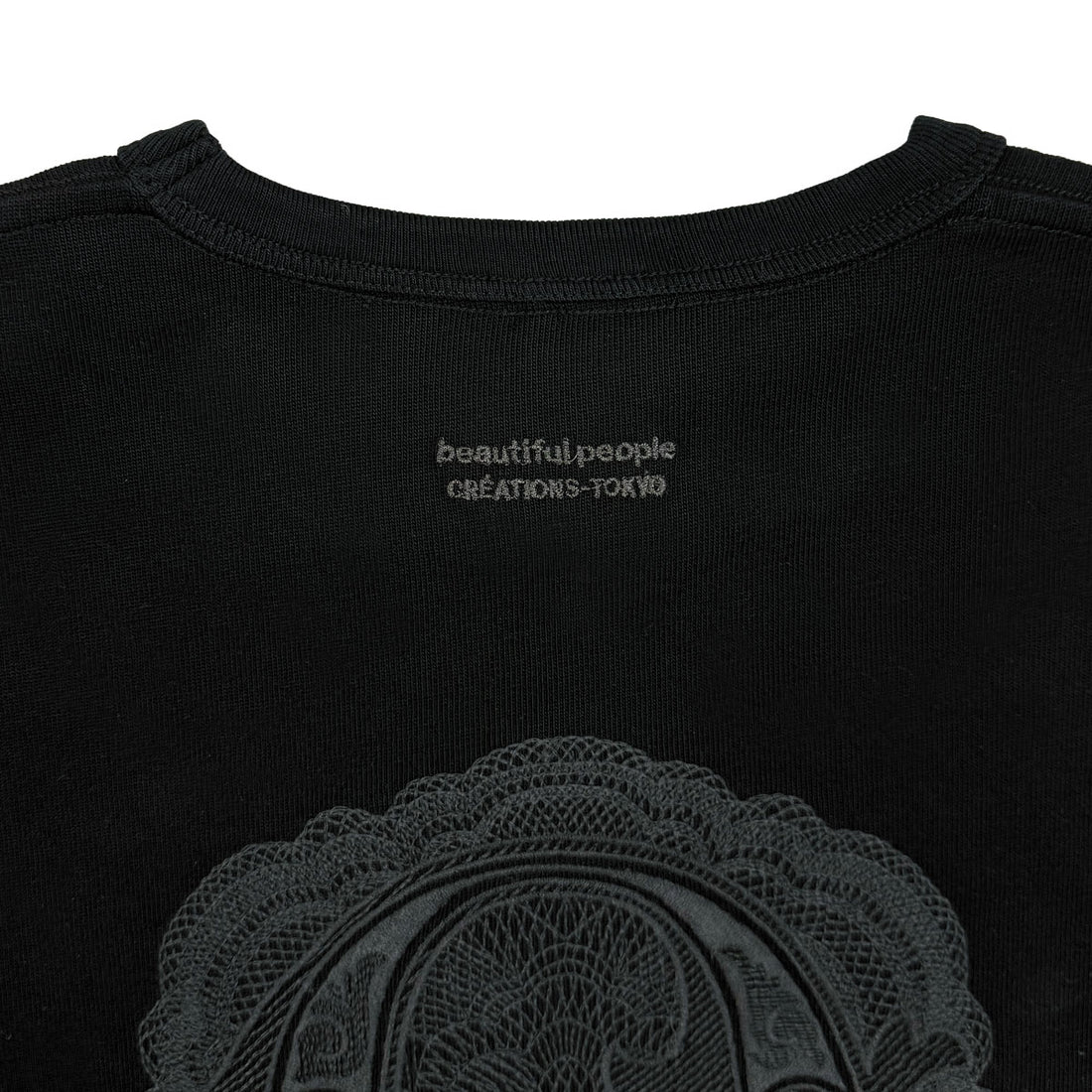 [beautiful people]suvin compact jersey 69embroidery long T/BLACK(1525310044)