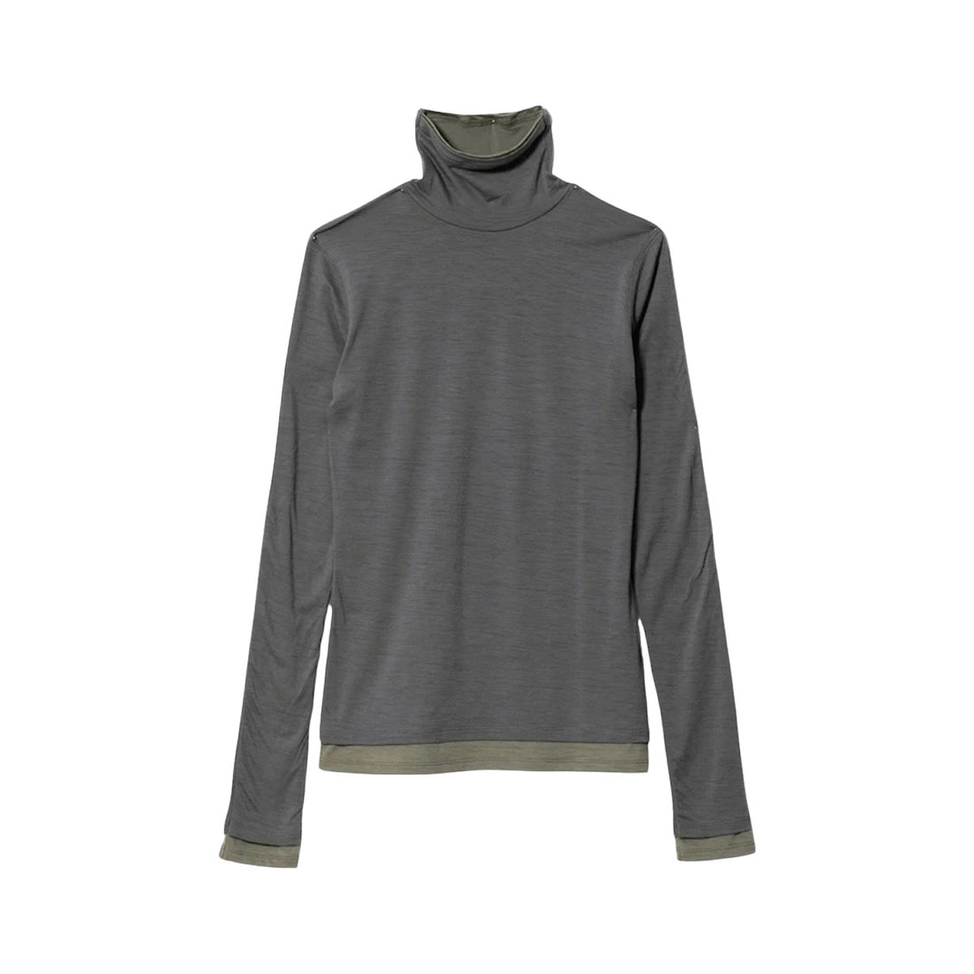 [beautiful people]flip washable wool jersey high neck top/GRAY(1535310022)