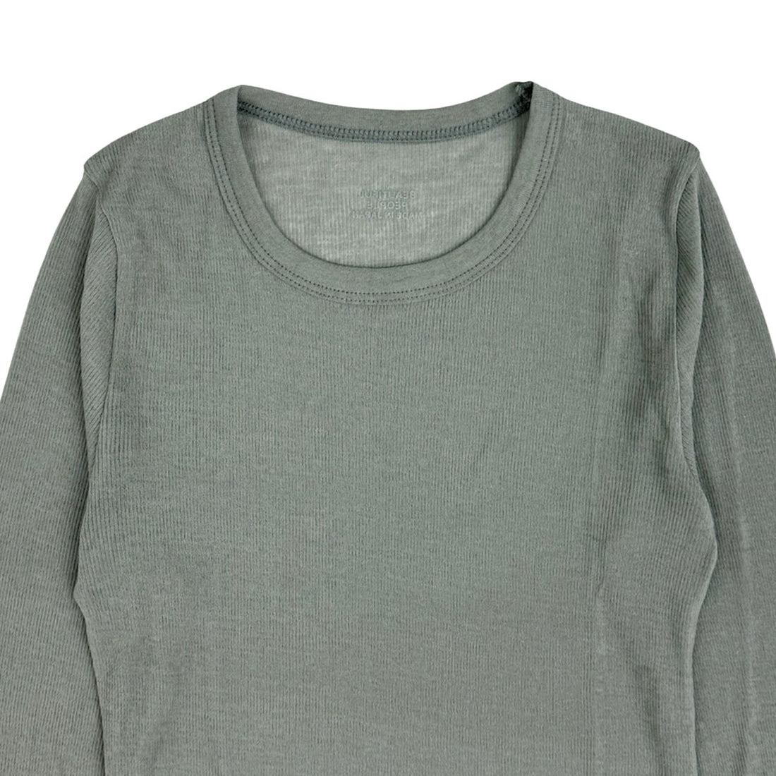 [beautiful people]sheer jersey rib logo print longT/OLIVE(1545310026)