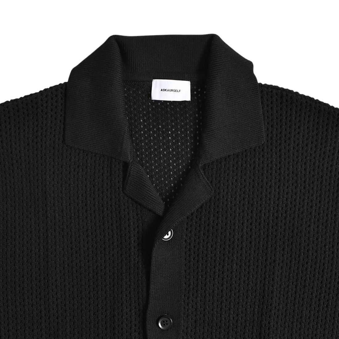 [ASKYURSELF]BANNED CROCHET KNIT SHIRT/BLACK(V17010105-001)