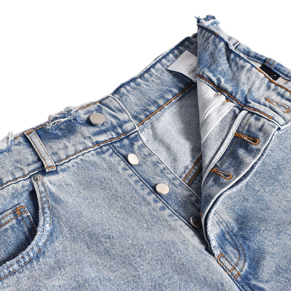 [ASKYURSELF]BAGGY CHECKERED DENIM SHORTS/BLUE(V17010204-071)