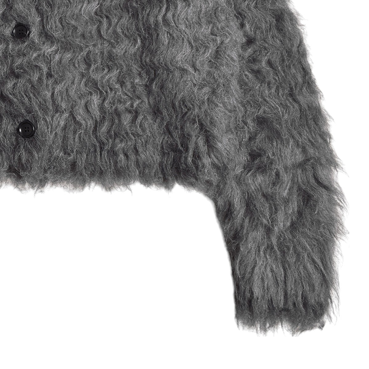 CLANE]SHAGGY SHORT KNIT CARDIGAN/CHACOAL(17106-2102) – R&Co.