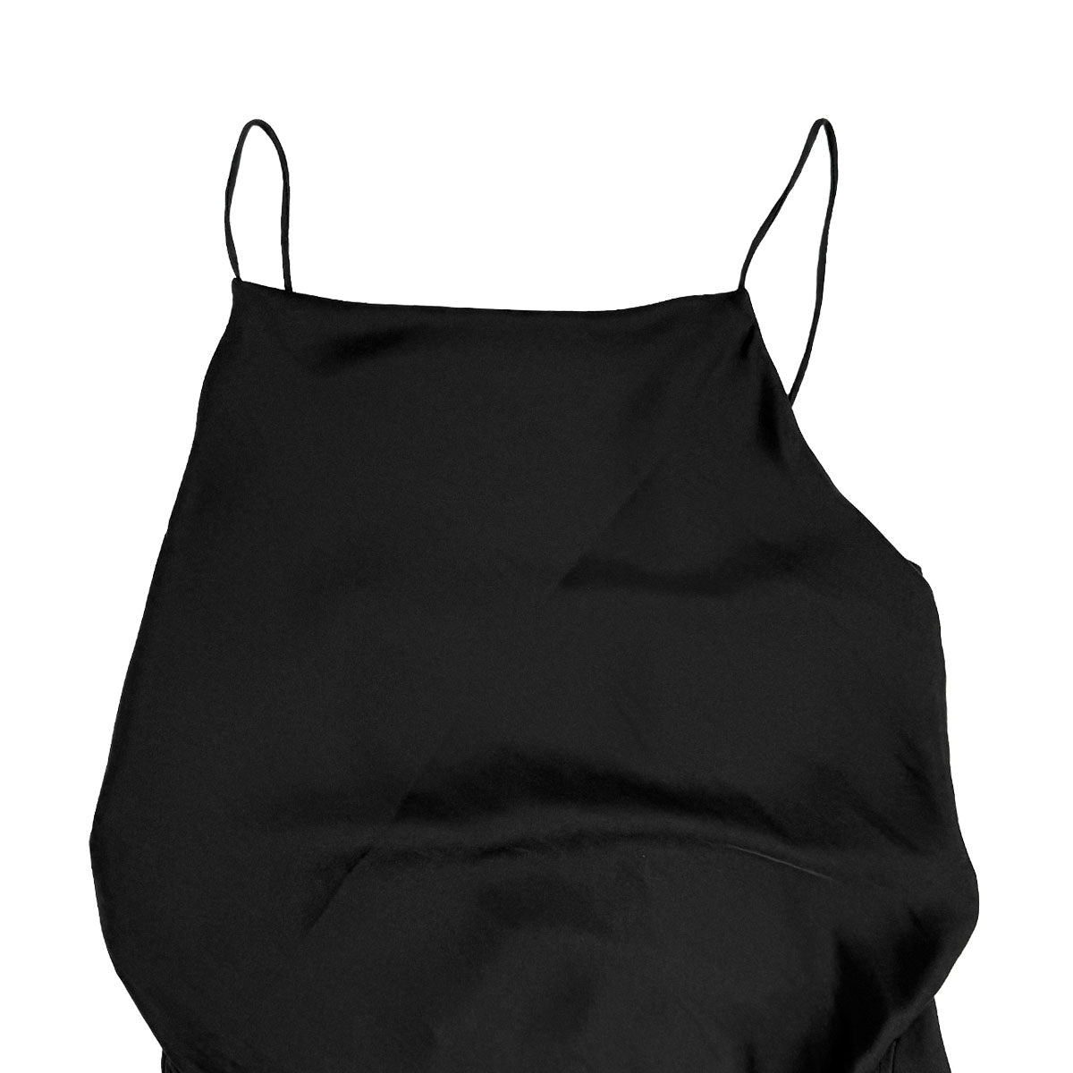 CLANE]DRAPE SATIN CAMISOLE TOPS/BLACK(18122-4282) – R&Co.