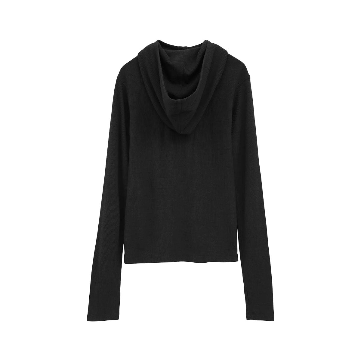 CLANE]WOOL RIB HOODED TIGHT TOPS/BLACK(19105-1152) – R&Co.