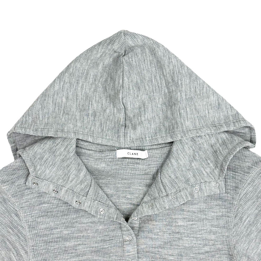 [CLANE]WOOL RIB HOODED TIGHT TOPS/GRAY(19105-1152)