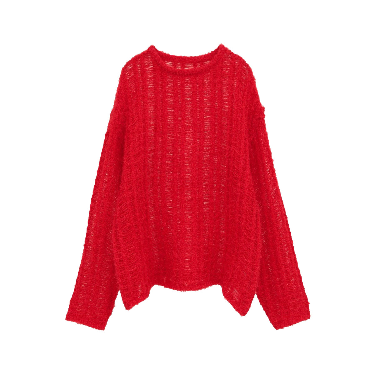CLANE]SHEER SHAGGY LOOSE KNIT TOPS/RED(19106-2082) – R&Co.