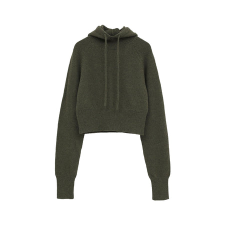 [CLANE]SHORT KNIT HOODIE/KHAKI(19106-2362)