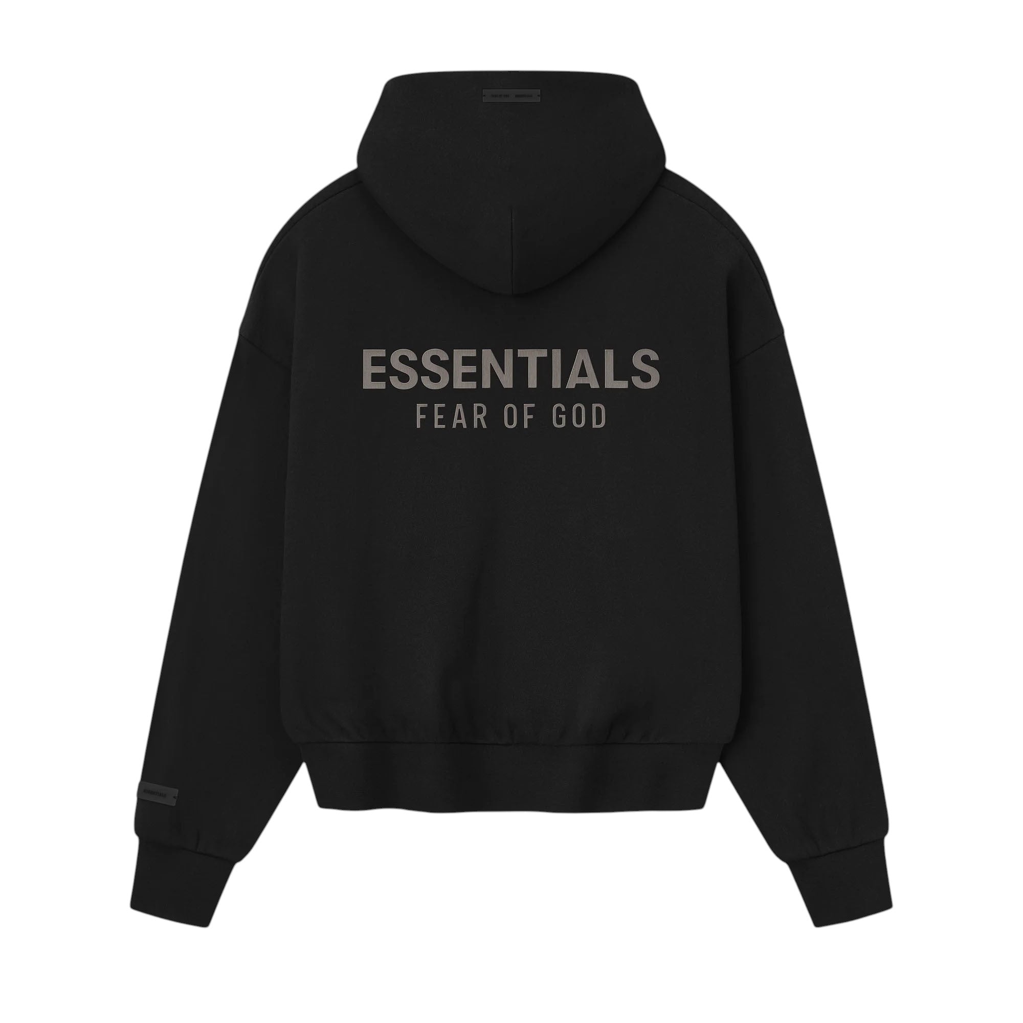ESSENTIALS]Classic Fit Fleece Zip-Up Hoodie/JET BLACK(192SP254780F