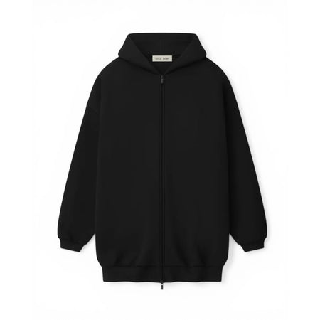[ESSENTIALS]PROPERTY LOUNGE LONG ZIP HOODIE/BLACK(192SP266931F)