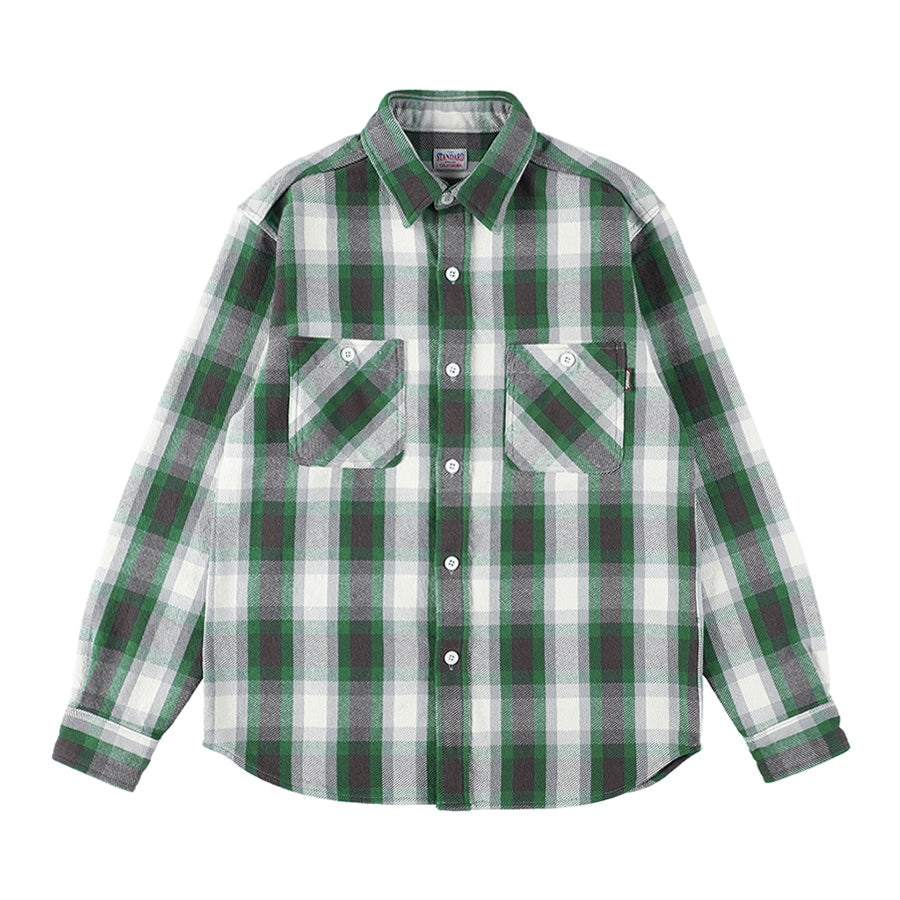 STANDARD CALIFORNIA]SD Heavy Flannel Check Shirt/Green(SHOLA270