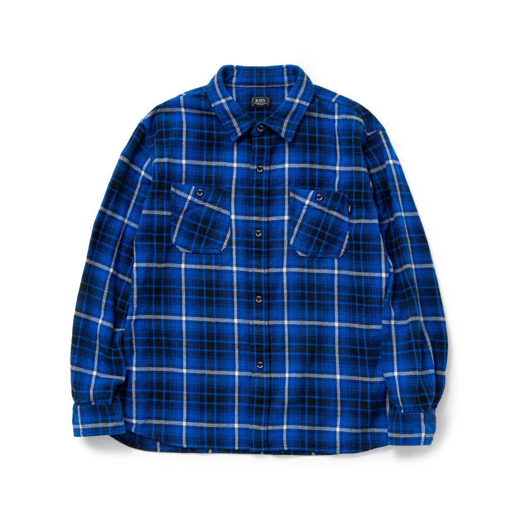 RATS]COTTON FLANNEL BLUE CHECK SHIRT/BLUE CHECK – R&Co