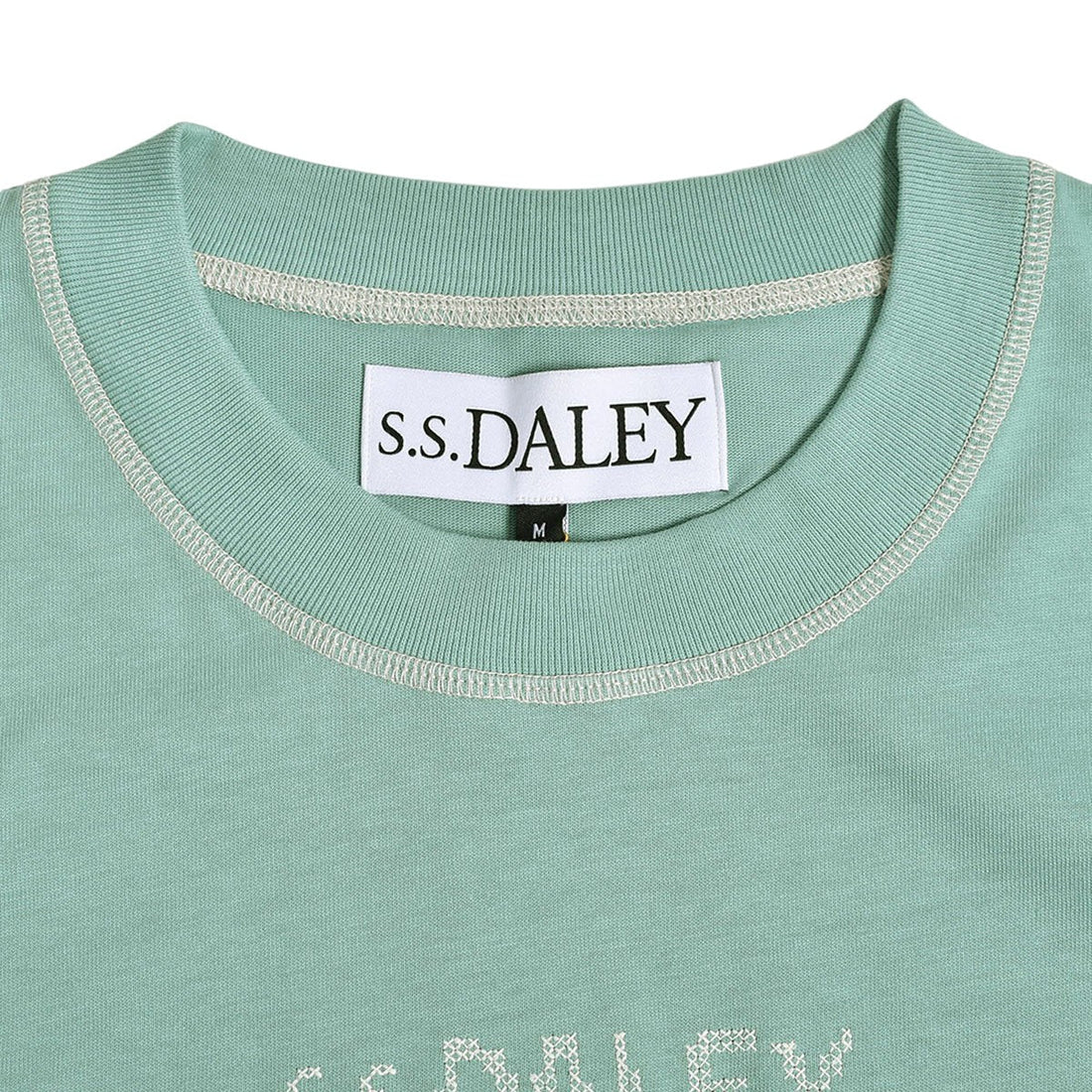 [S.S. Daley]Cross Stitch Dog TEE/SAGE(24059)