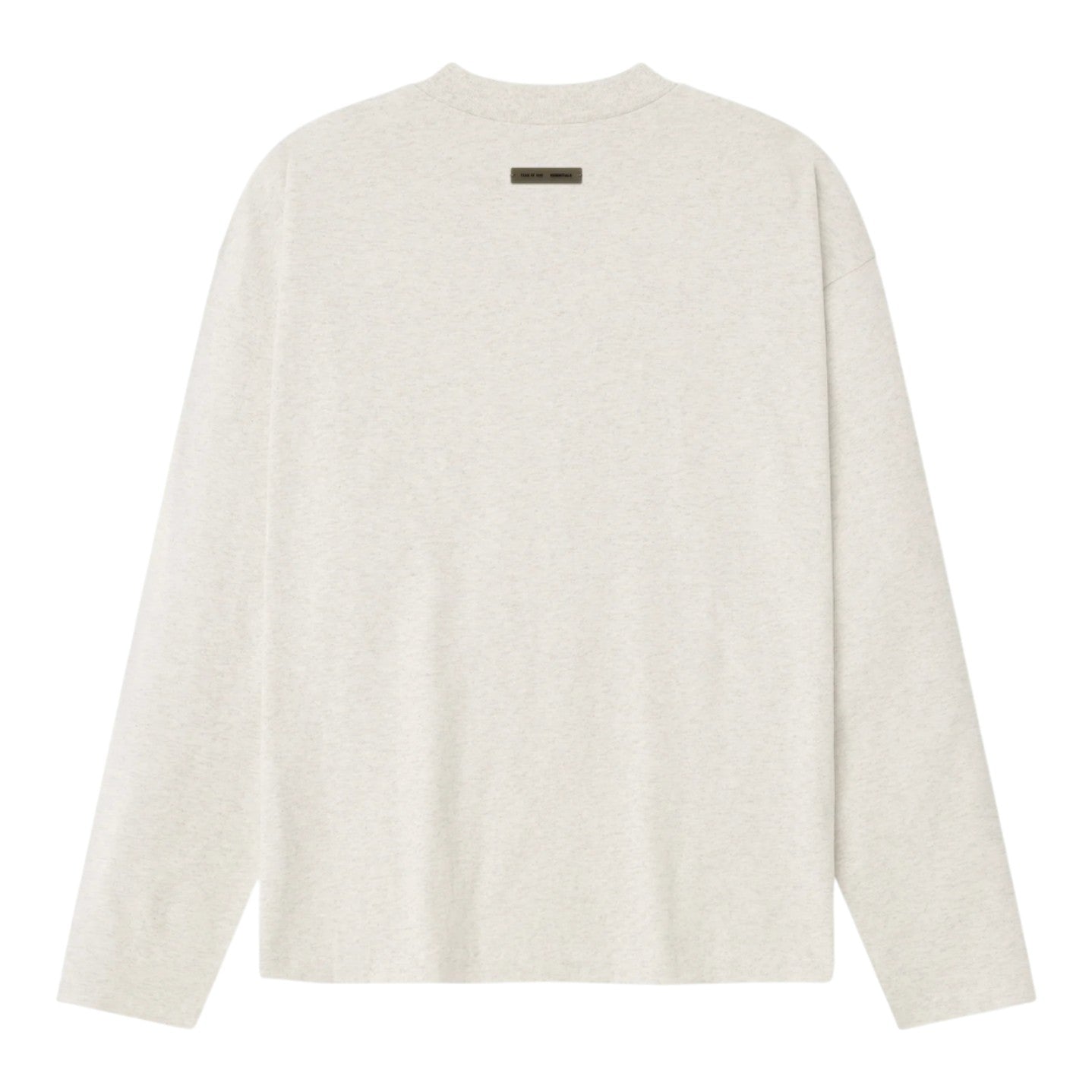 ESSENTIALS]Embroidered Classic Long Sleeve Tee/Oatmeal Heather