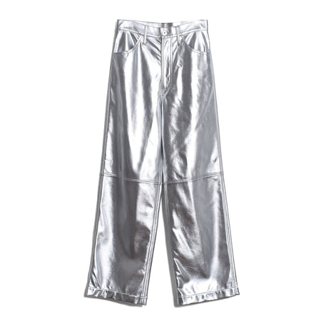 [MAISON SPECIAL]Vegan Leather Wide Straight Pants/SILVER(21232465101)