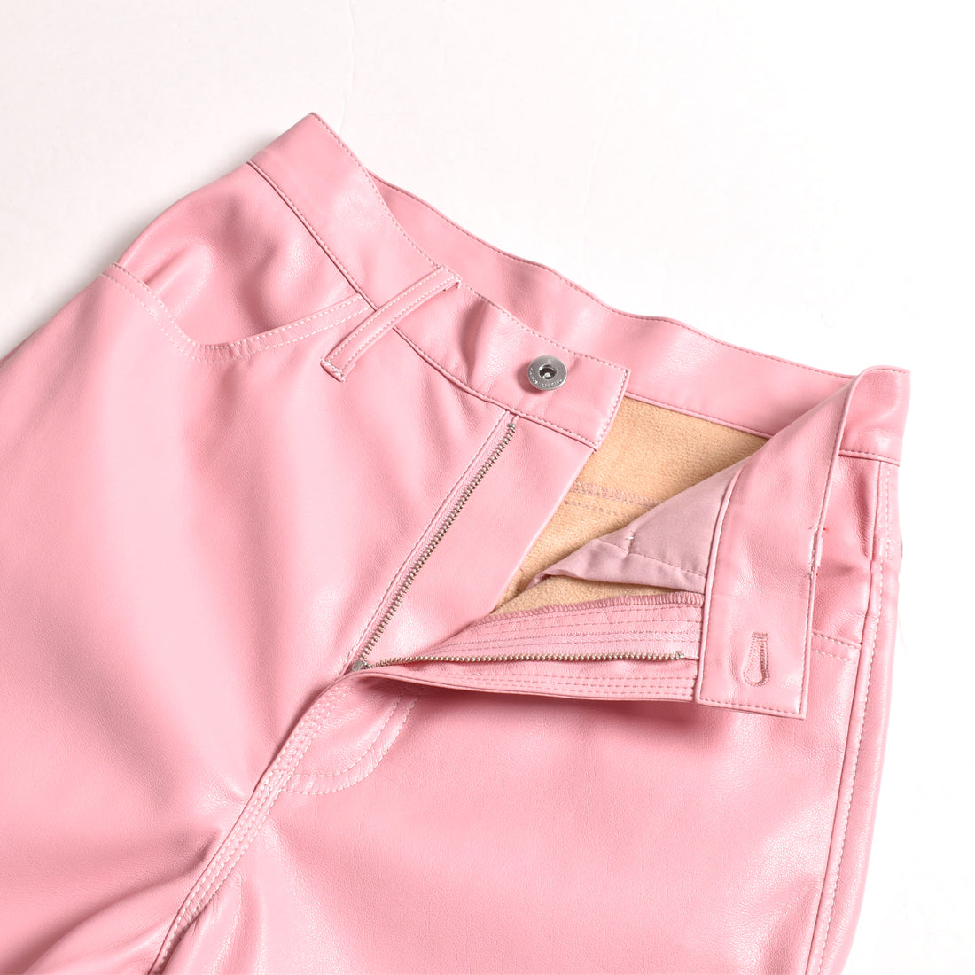 [MAISON SPECIAL]Vegan Leather Wide Straight Pants/PINK(21232465101)